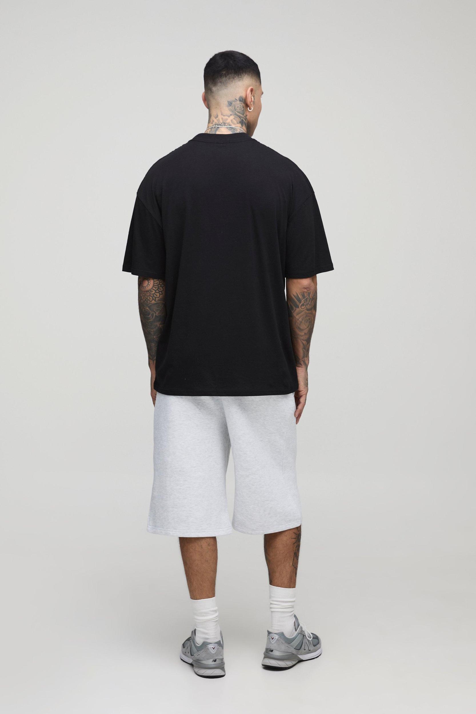 Tall Oversized Extended Neck Floral Print T-Shirt | boohooMAN USA Product Image