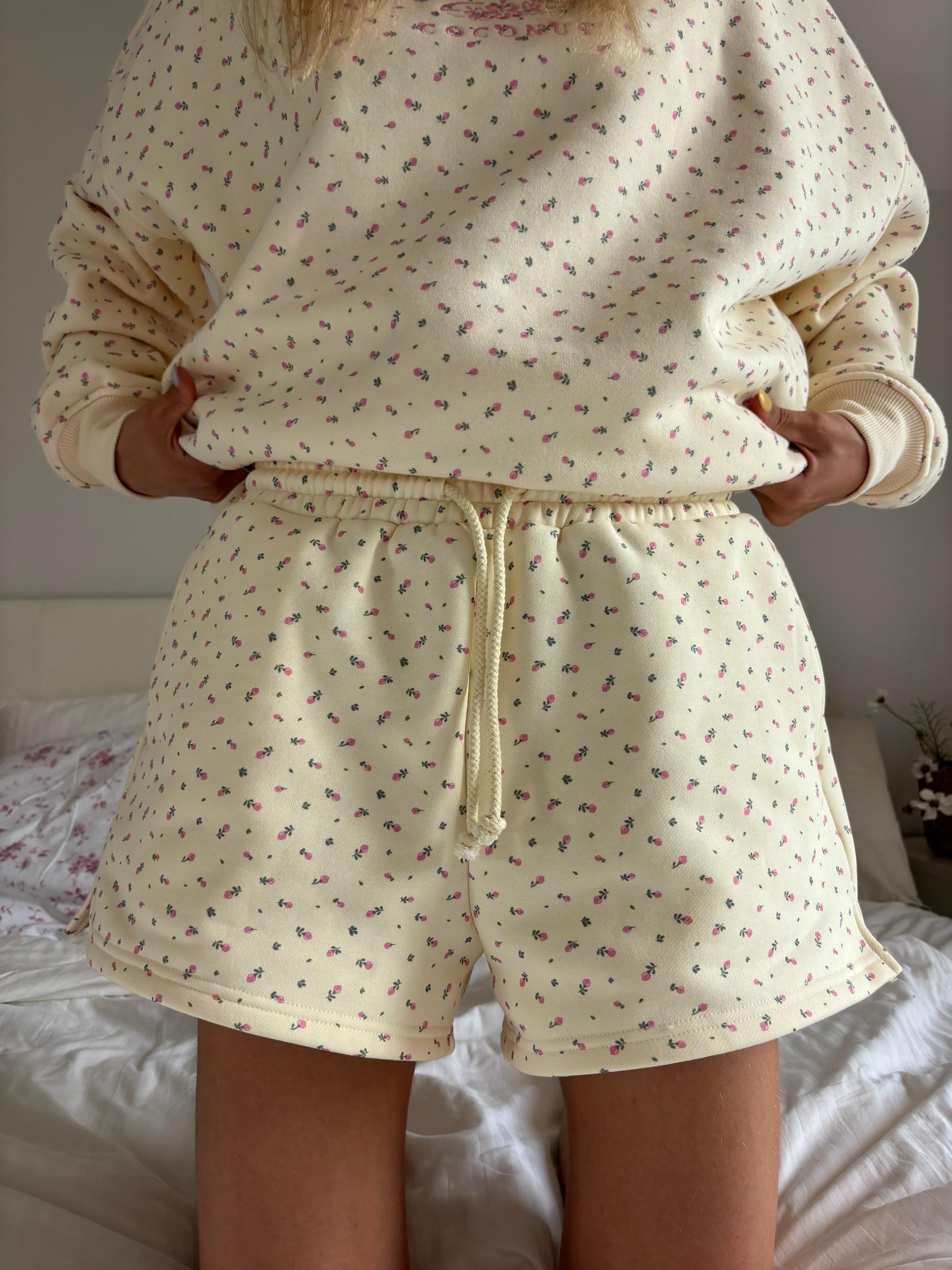 Blank Toasted Cream Roses Shorts Product Image