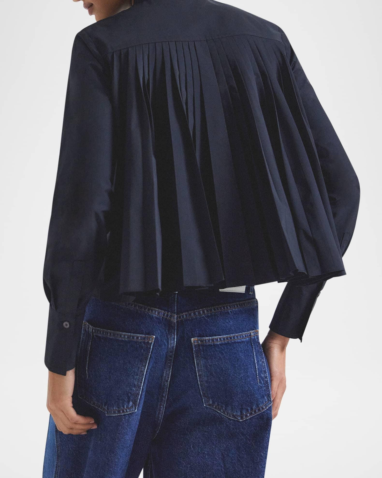 Aria Pleated Button-Front Shirt Product Image