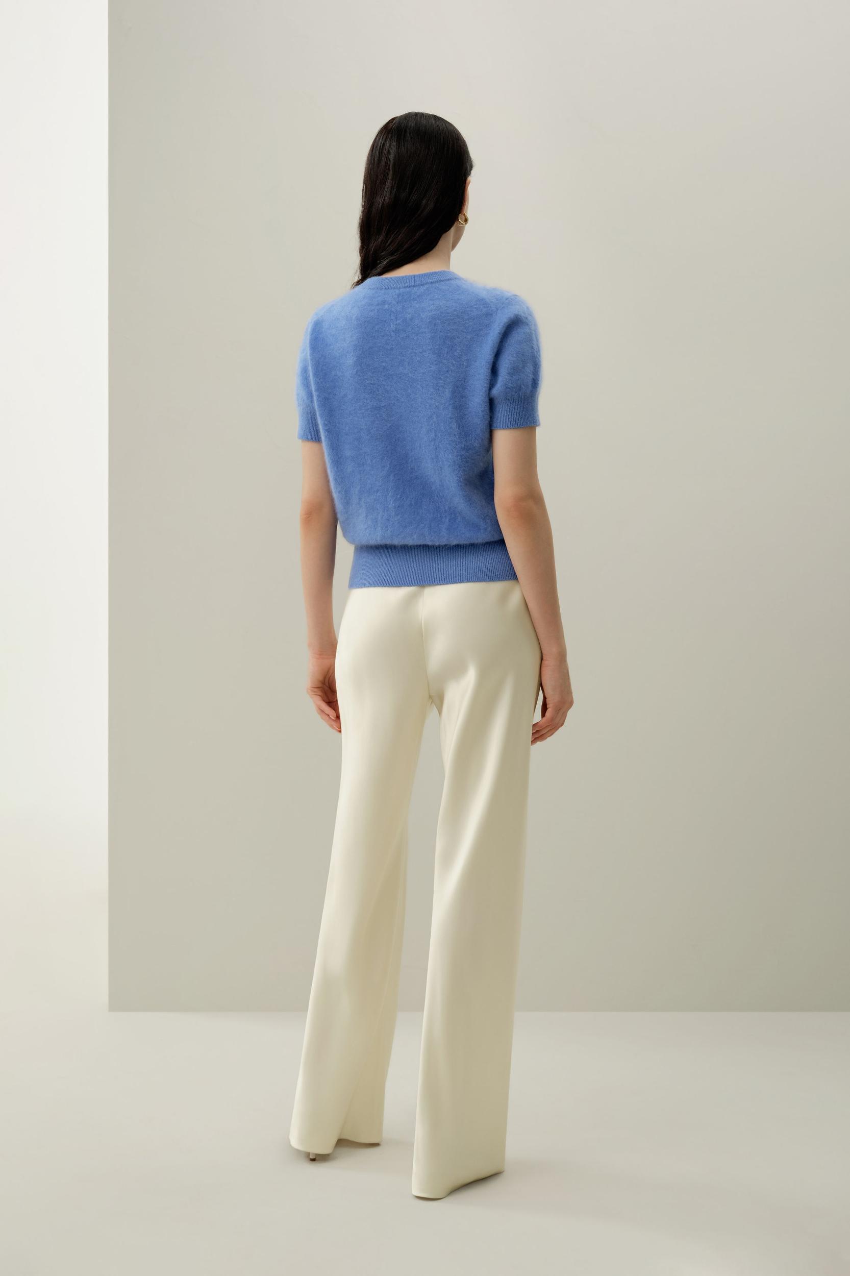 Brushed Cashmere Short-Sleeve Sweater Product Image