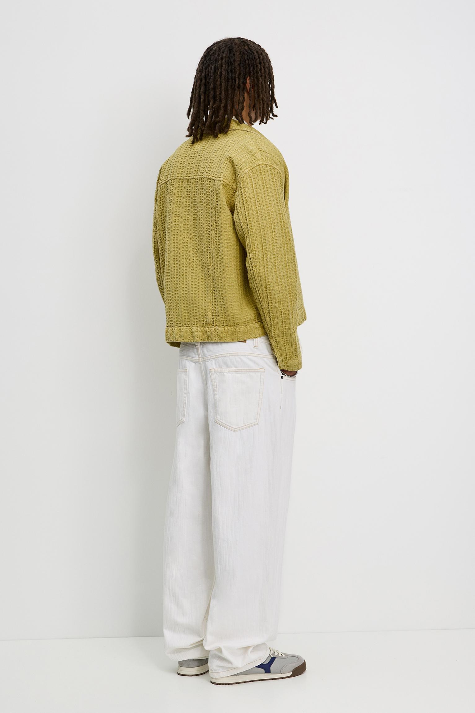 Textured trucker jacket Product Image