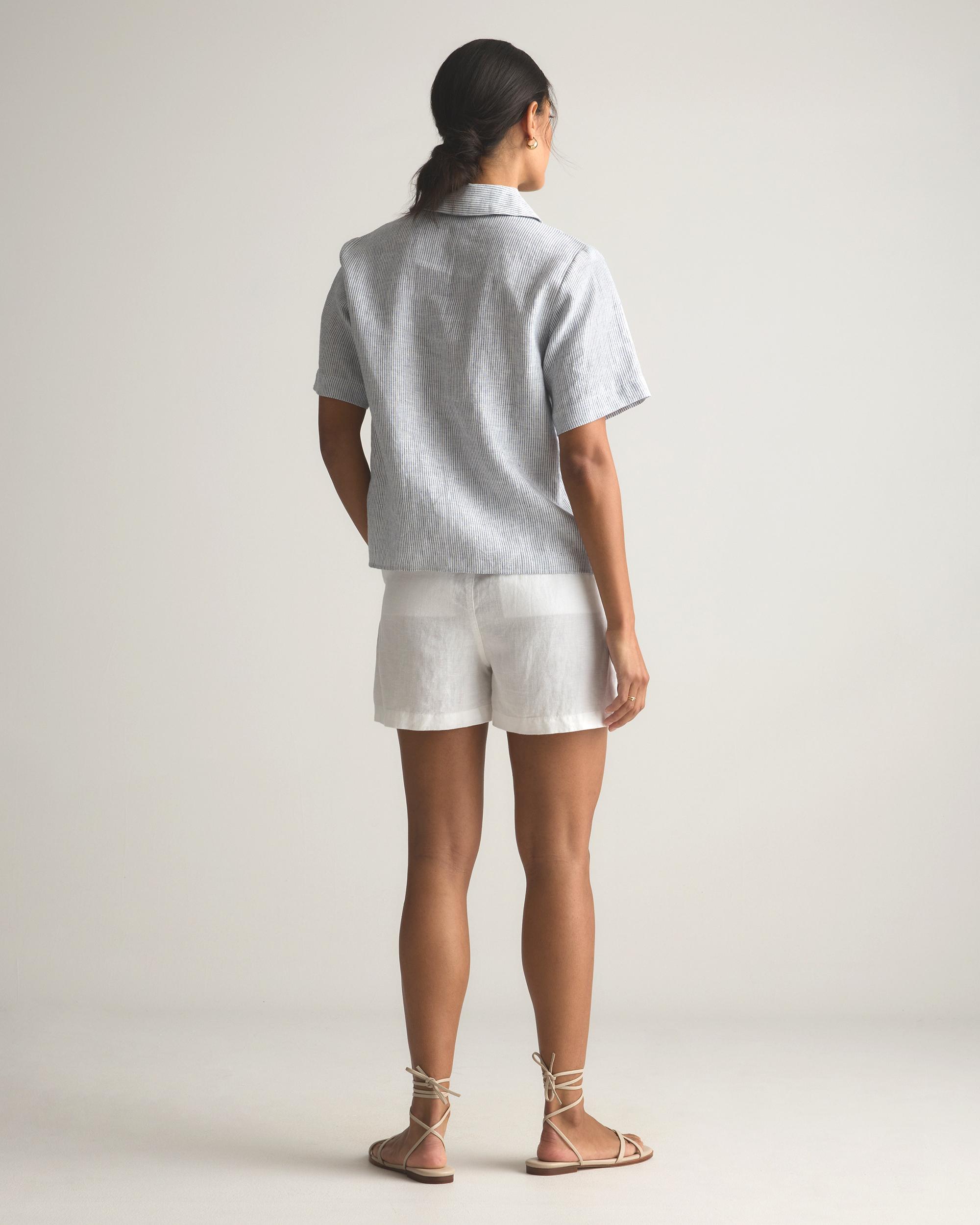 Quince | Women's 100% European Linen Short Sleeve Popover Top Size XS Product Image