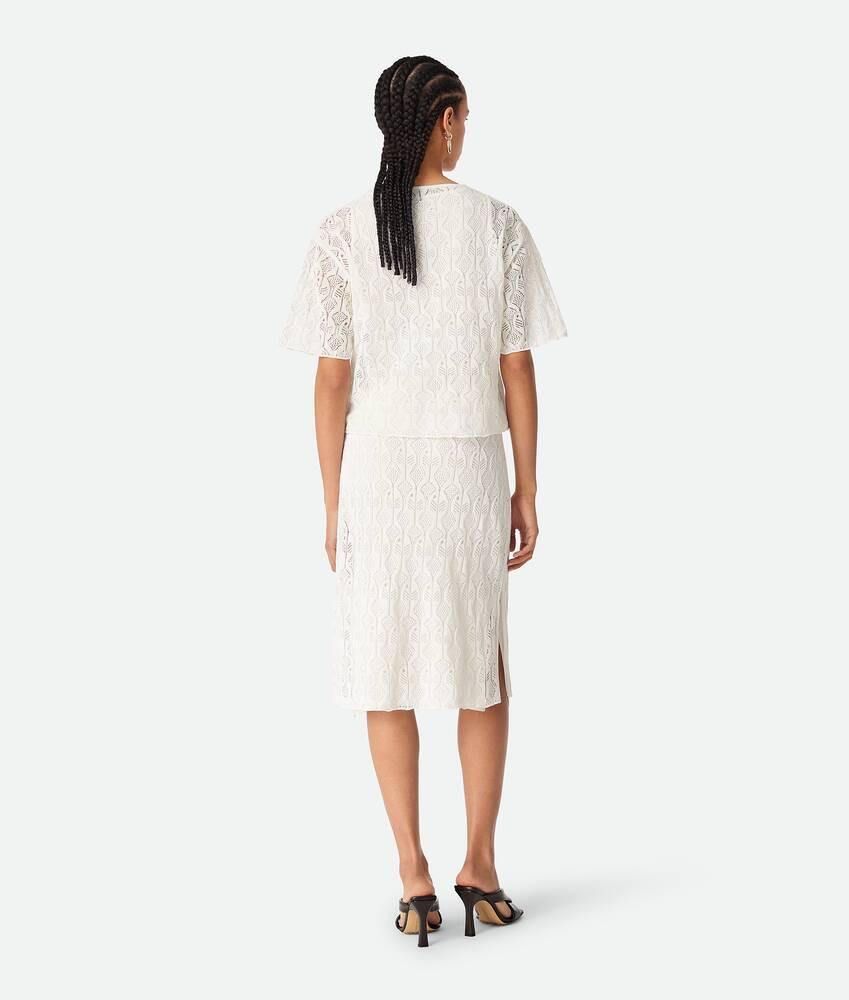 Women's Cotton And Silk Fish Lace Skirt in Chalk Product Image