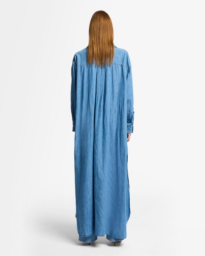 Indigo Linen Maxi Shirtdress Product Image