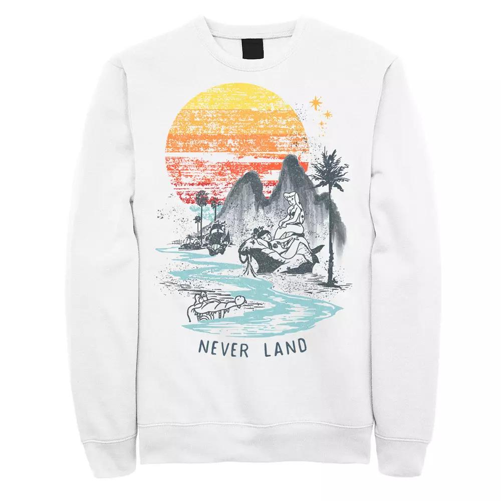 Disney's Peter Pan Mermaids In Never Land Men's Sweatshirt, Size: XL, White Product Image