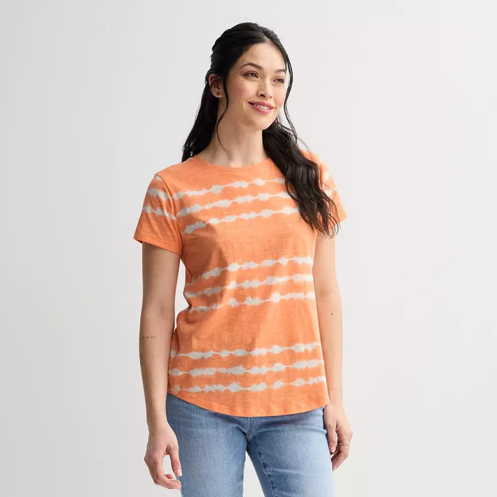 Women's Sonoma Goods For Life® Short-Sleeve Crew Tee, Size: Medium, Pink Dye Product Image