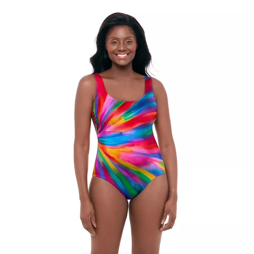 Women's Great Lengths Solar Flare Panel Scoop Neck One Piece Swimsuit, Size: 16 Product Image