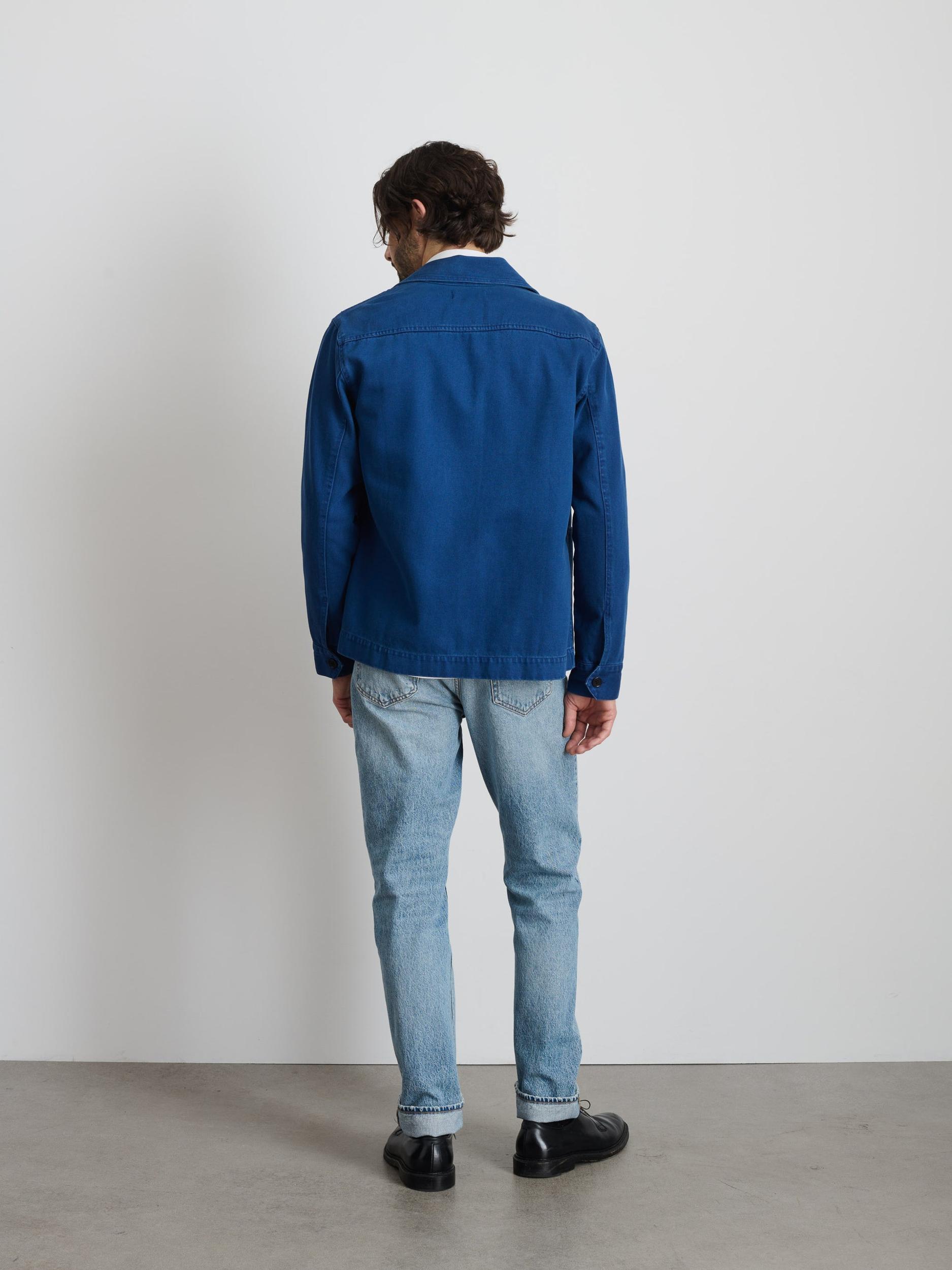 Garment Dyed Work Jacket in Recycled Denim Product Image