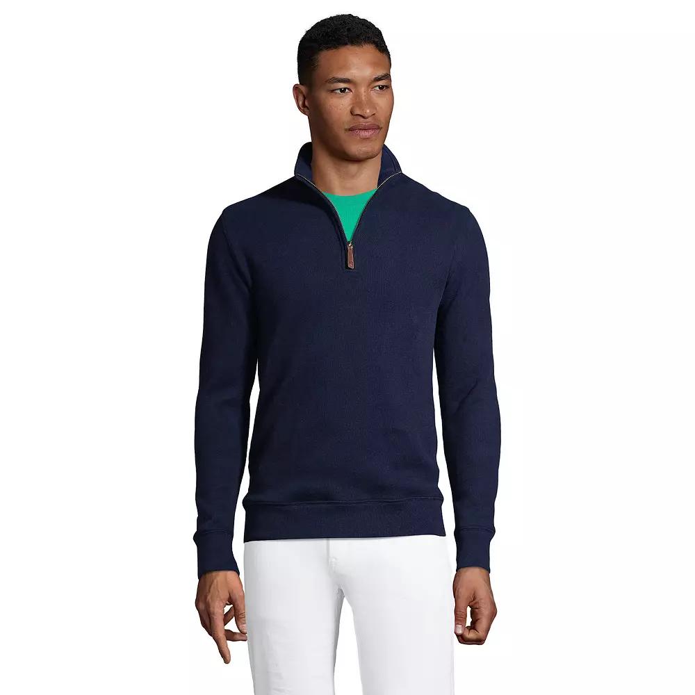 Big & Tall Lands' End Bedford Regular-Fit Rib Quarter-Zip Sweater, Men's,  Product Image
