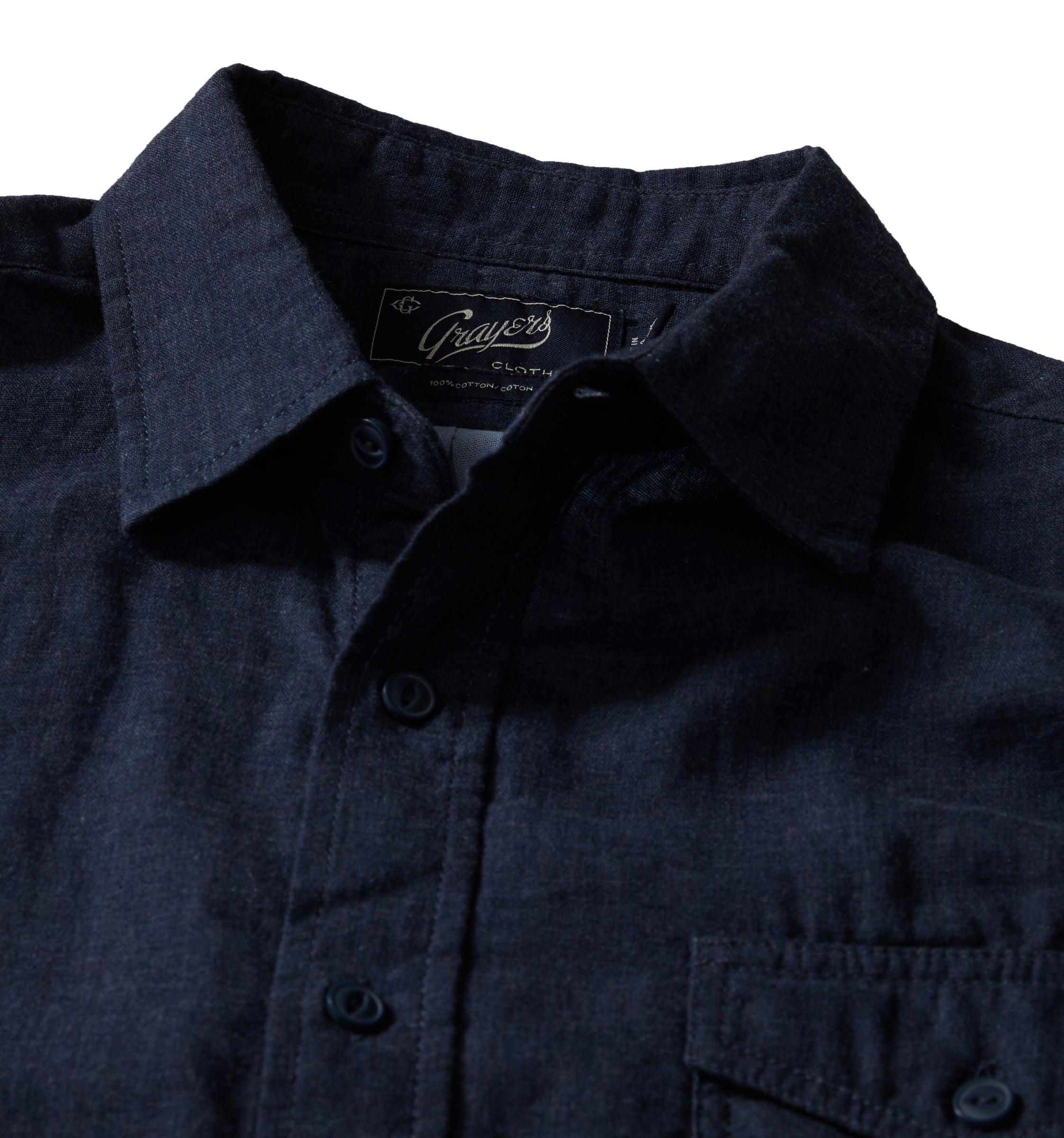 Hattox Double Cloth Shirt - Navy Heather Product Image