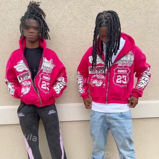 Sopula Streetwear Risen King Graphic Jesus Washed Zip-Up Hoodie Product Image