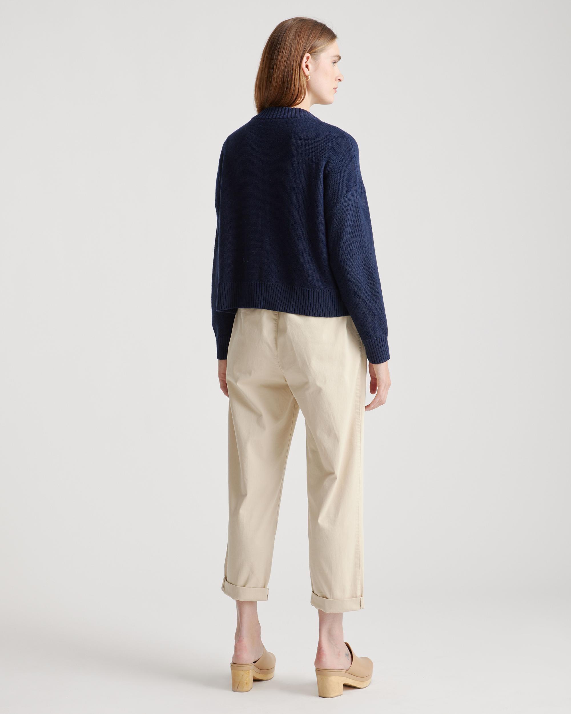 Quince | Women's Cropped Cardigan Sweater Organic Cotton Product Image
