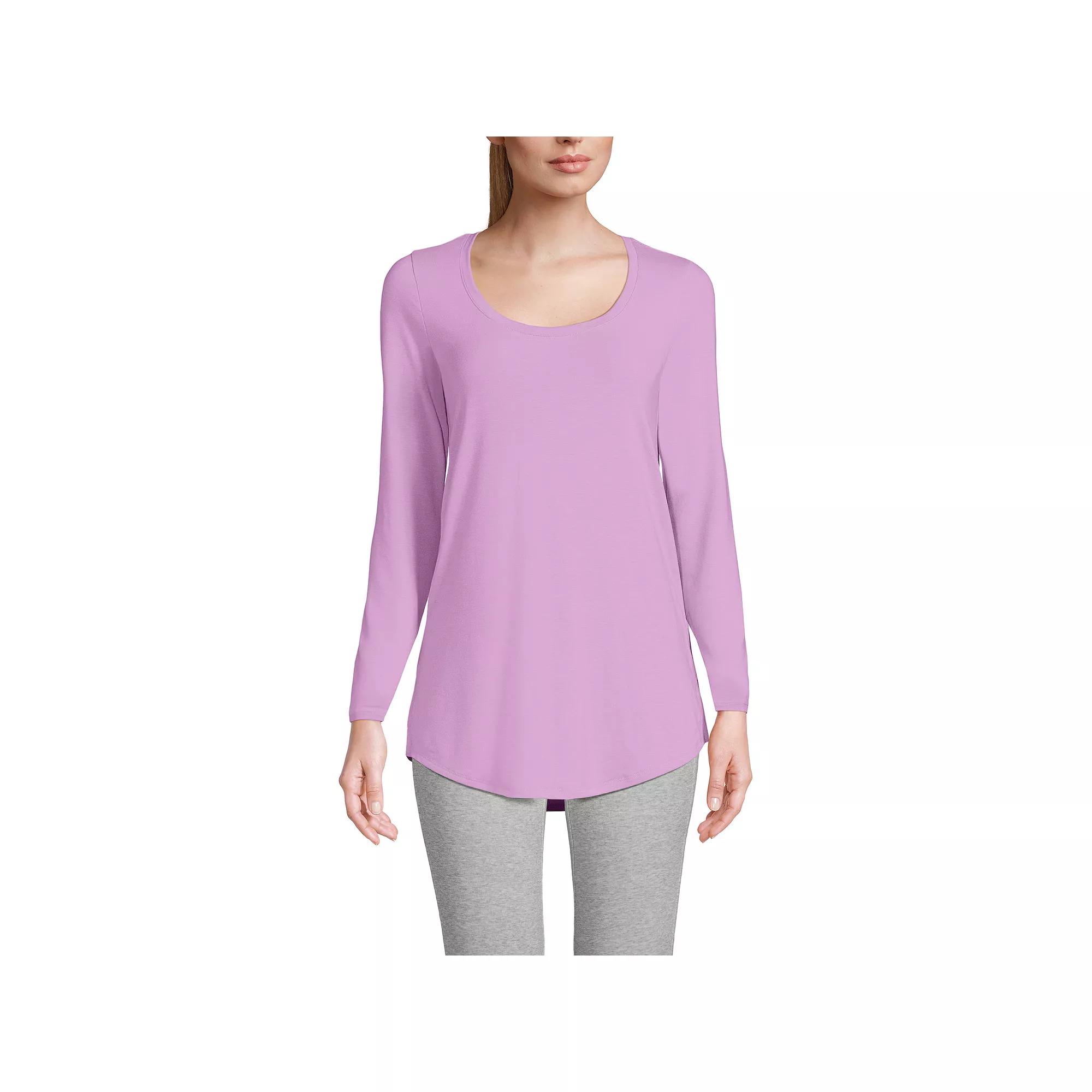 Women's Lands' End Long Sleeve Power Performance Scoop Neck Tunic Tee,  Product Image