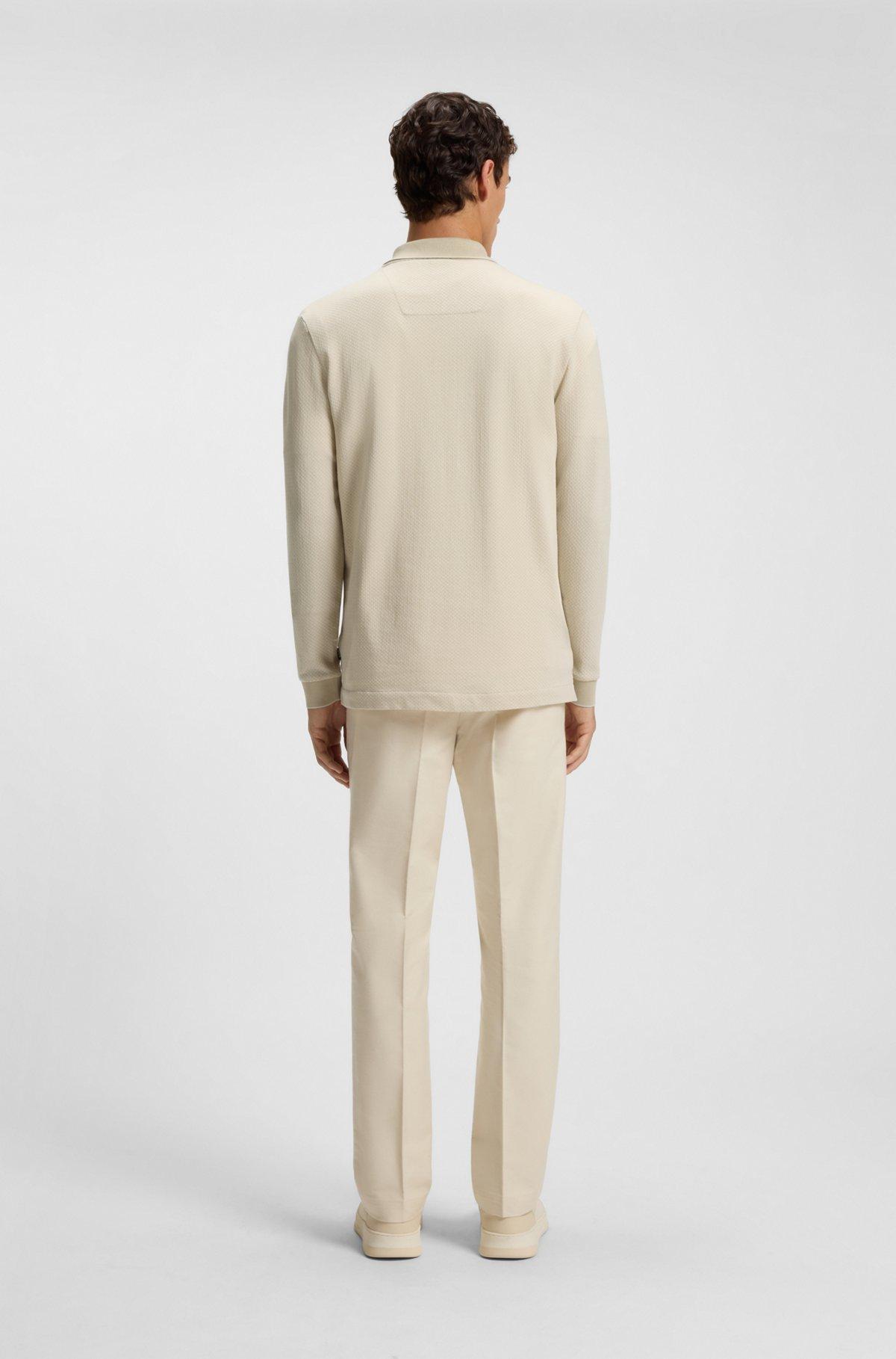 Mercerized-cotton polo shirt with two-tone structure Product Image