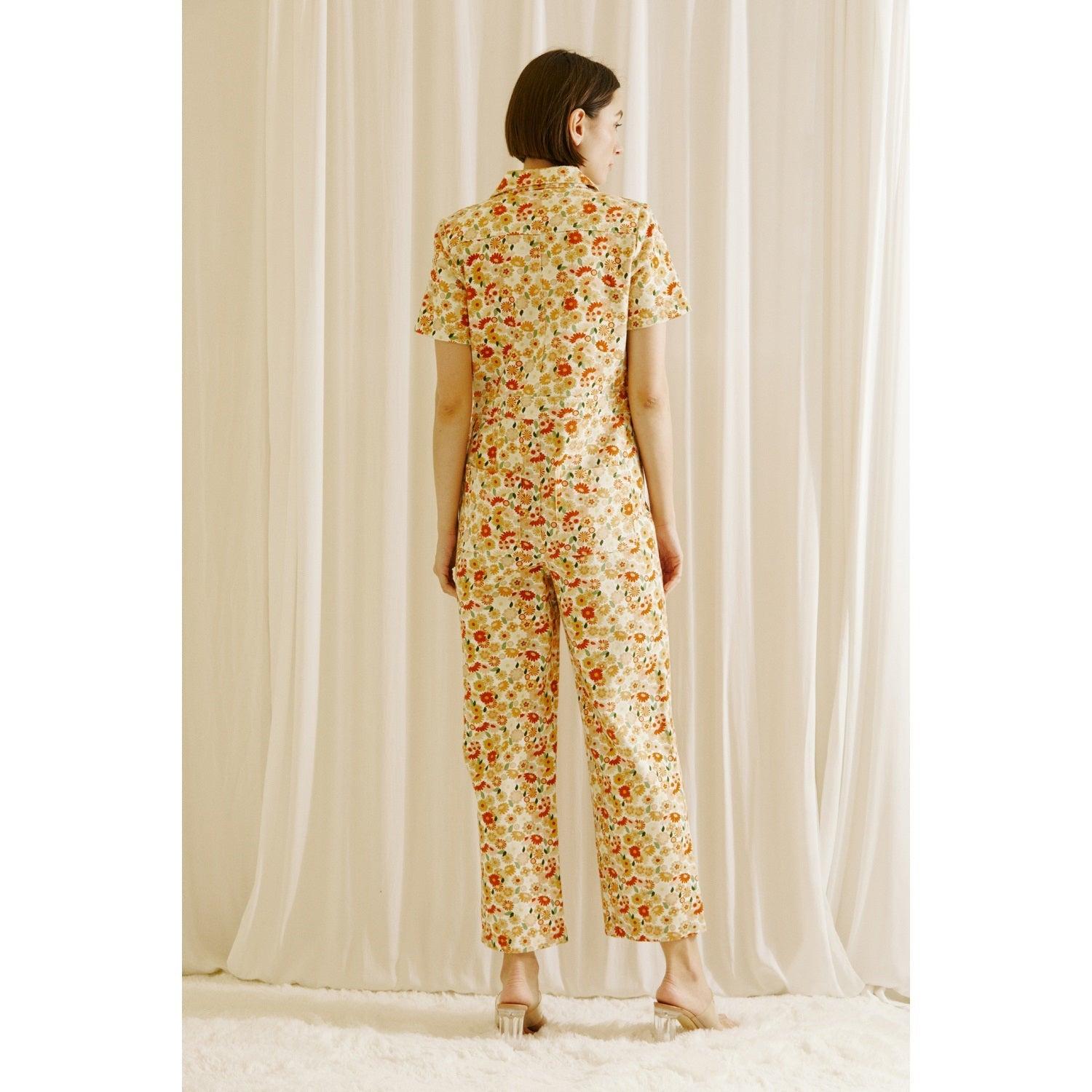 Floral Short Sleeve Jumpsuit Product Image