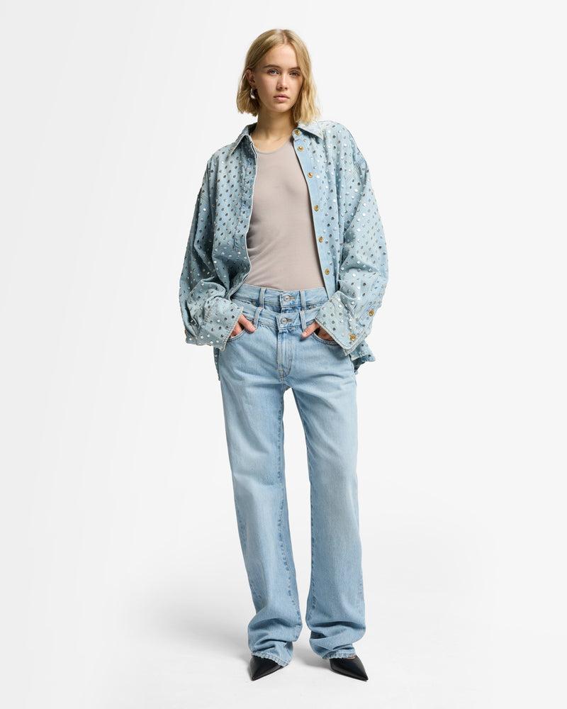 Studded Denim Overshirt Product Image
