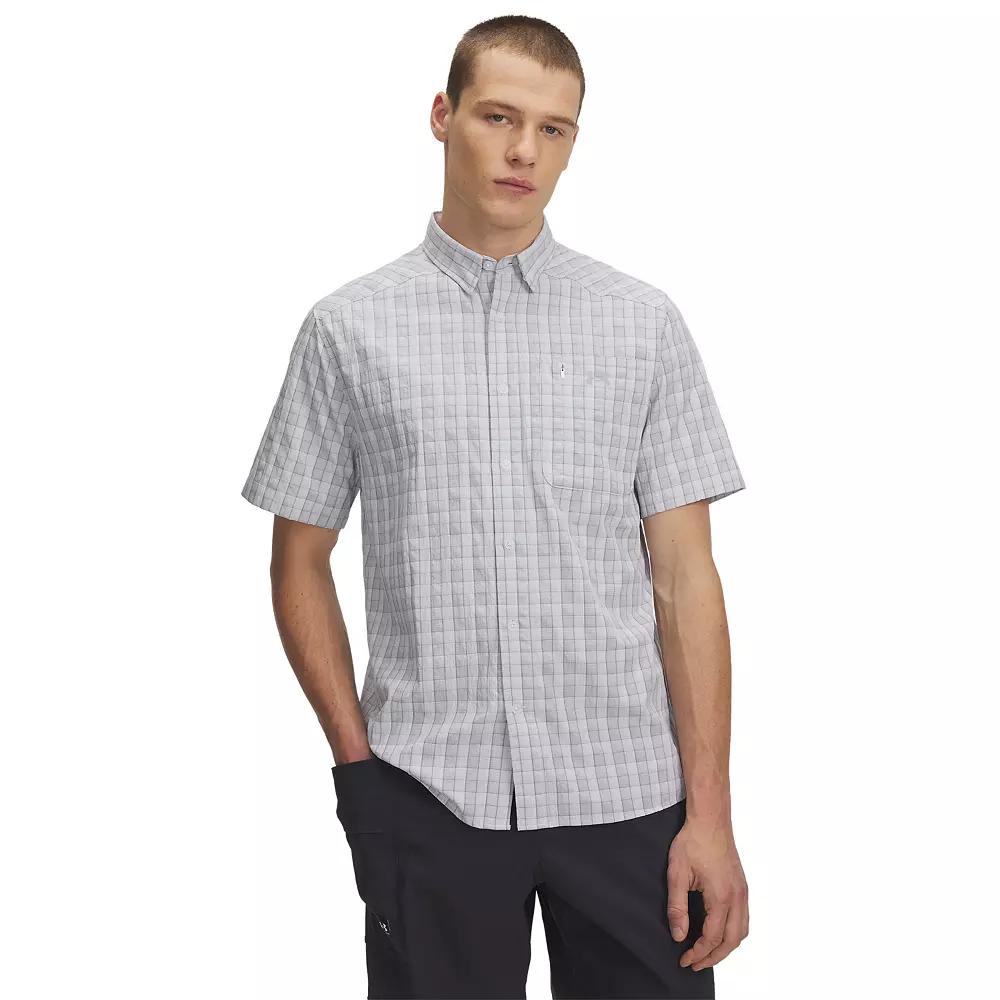 Men's Under Armour UPF 30 Drift Tide 2.0 Plaid Performance Short Sleeve Button-Down Shirt,  Product Image