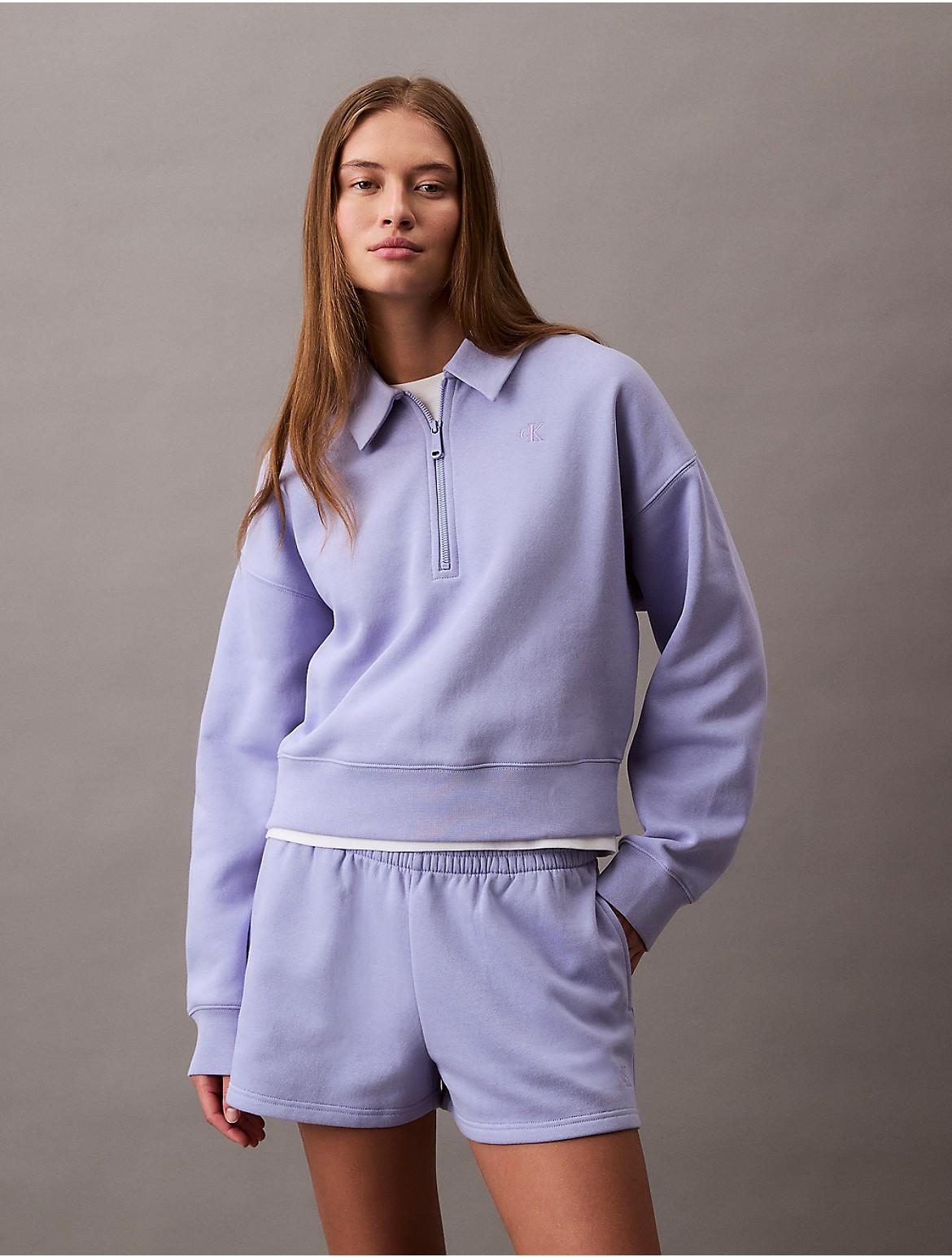 Calvin Klein Womens Archive Logo Fleece Shorts - Purple Product Image