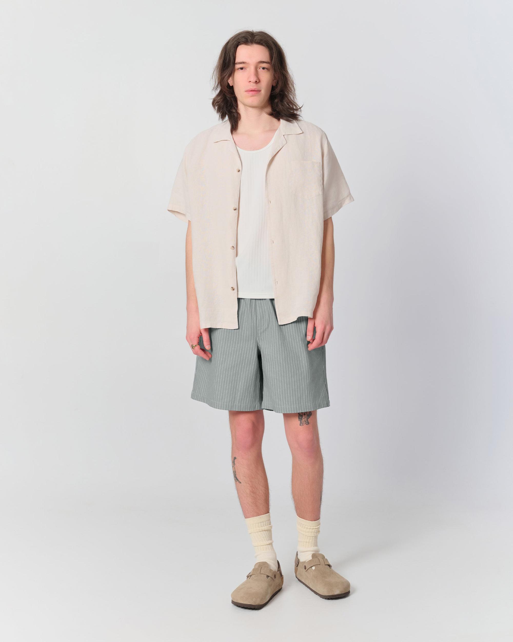 Mist Stripe Denim Leisure Short Product Image