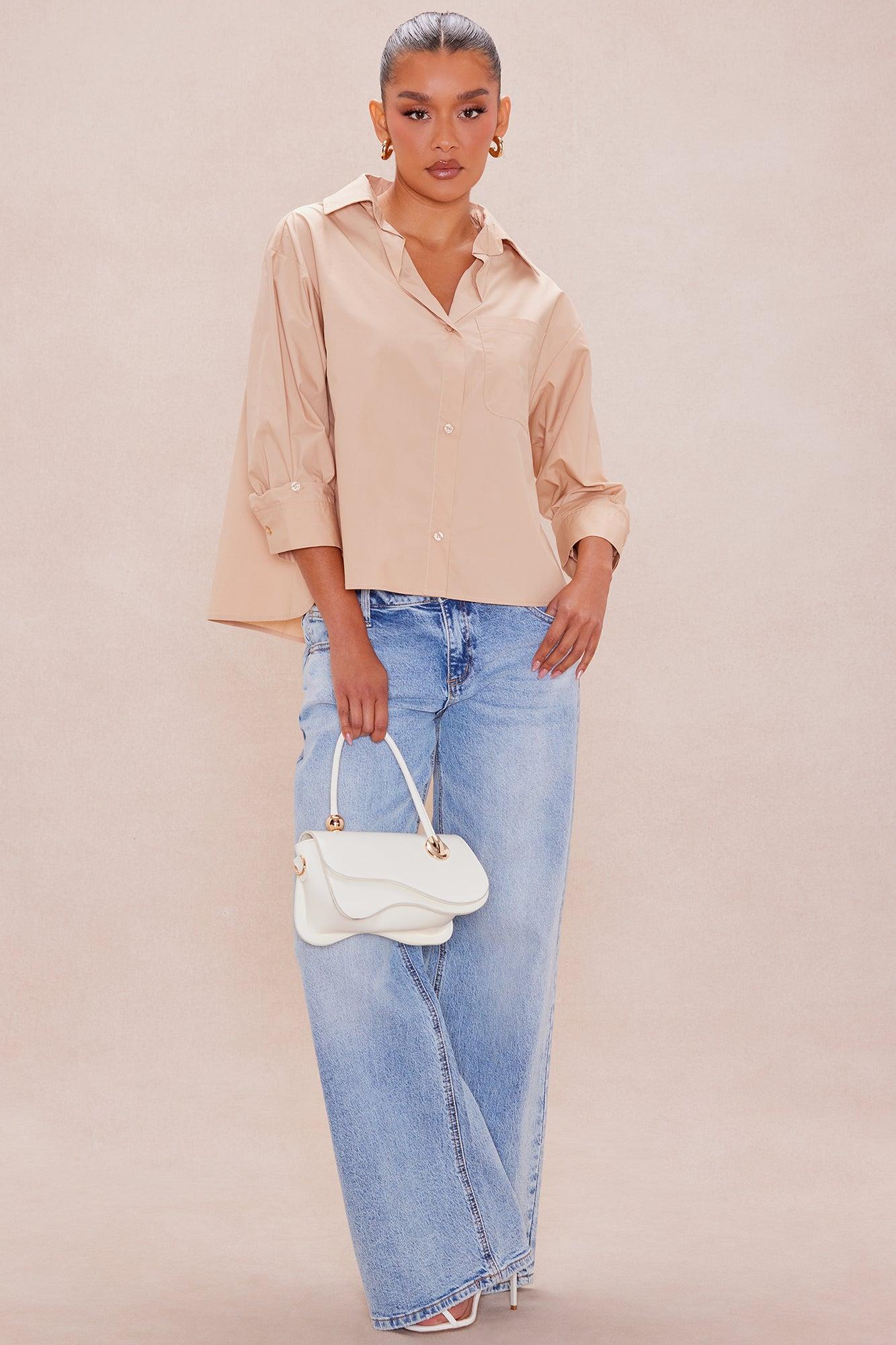 Talia Button Up Shirt - Khaki Female Product Image