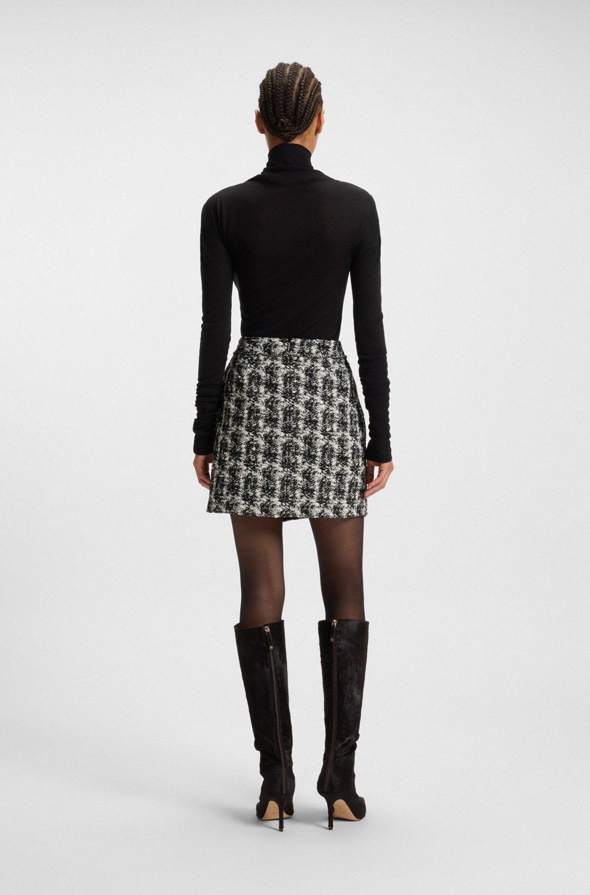 Mini skirt in patterned feather tweed Product Image