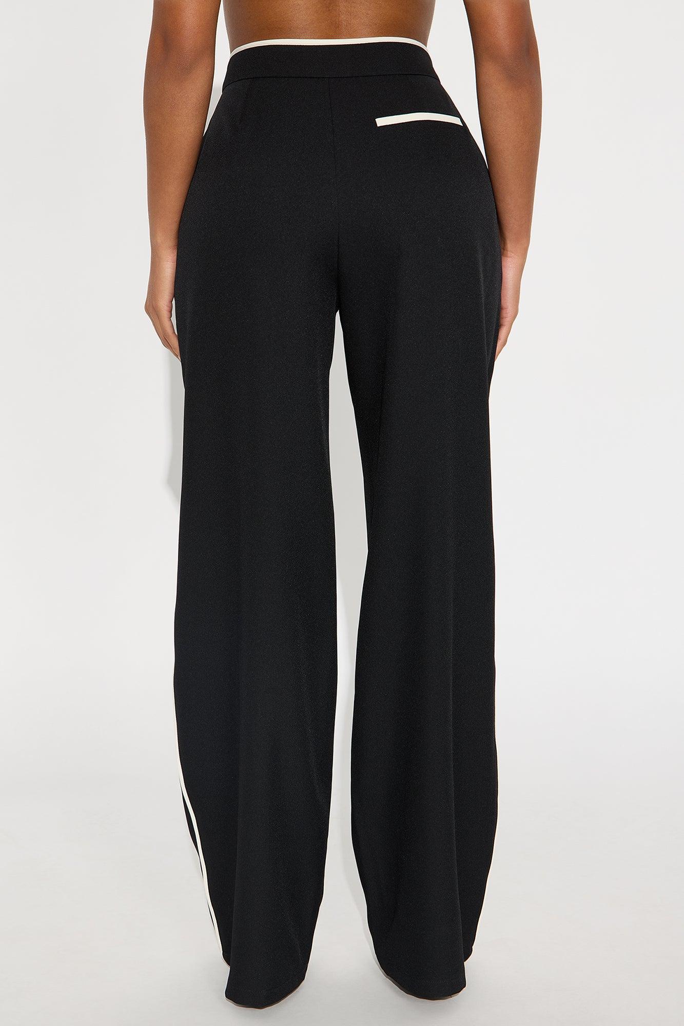 Faye Wide Leg Trouser Pants - Black/combo Female Product Image