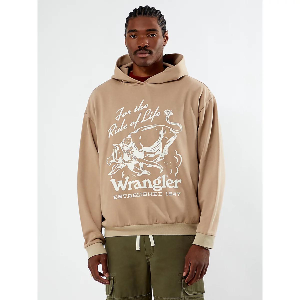 Wrangler® x PacSun Men's Graphic Hoodie in Dune Product Image