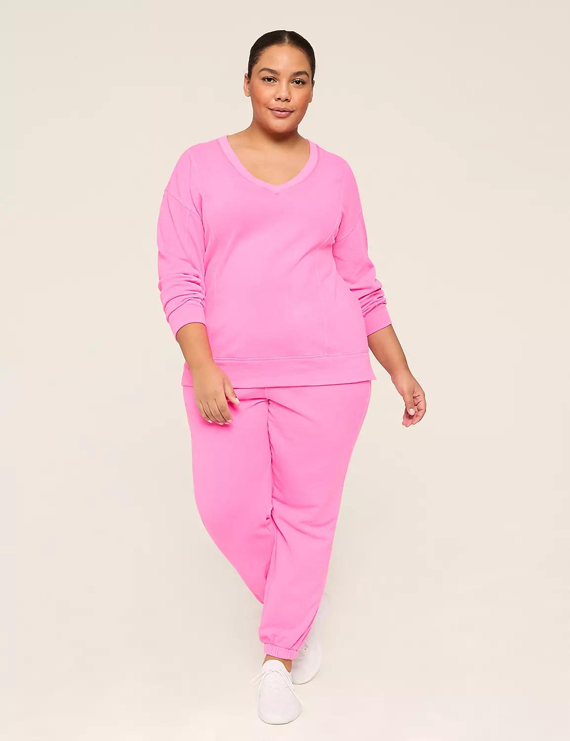 LIVI French Terry V-Neck Washed Sweatshirt Product Image