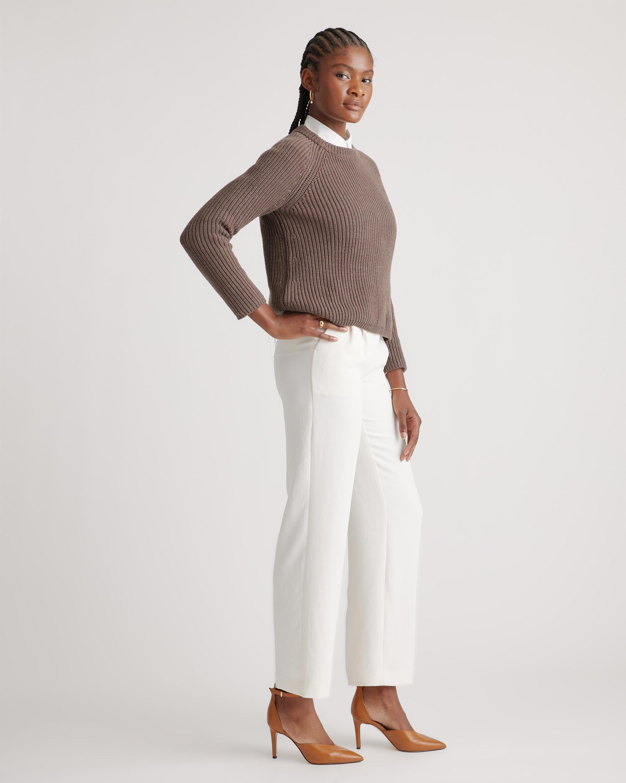 Quince | Women's Fisherman Crew Sweater Size XS, Organic Cotton Product Image