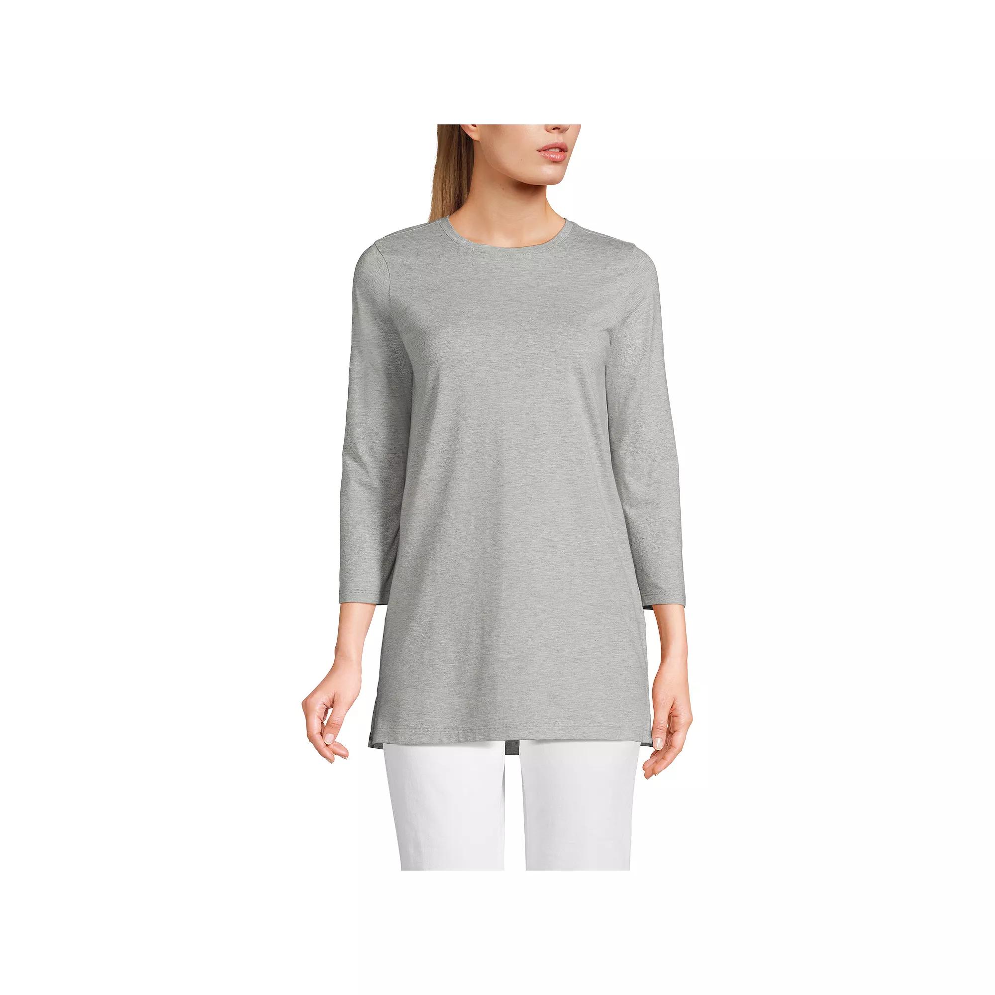 Women's Lands' End Supima Cotton Crewneck Tunic,  Product Image
