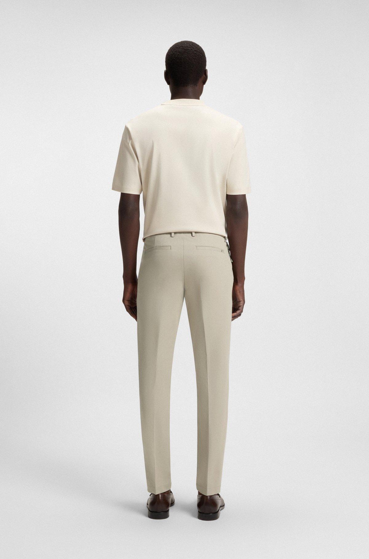 BOSS - Slim-fit pants in a stretch-cotton - Light Beige Product Image