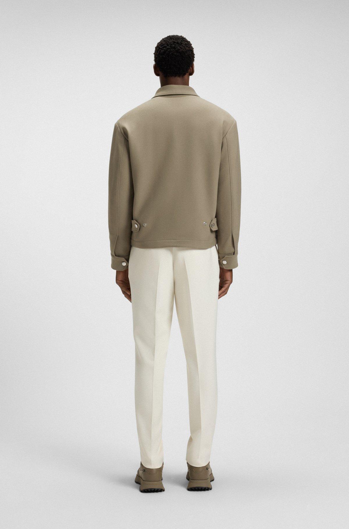 Slim-fit jacket in stretch fabric with wing collar Product Image