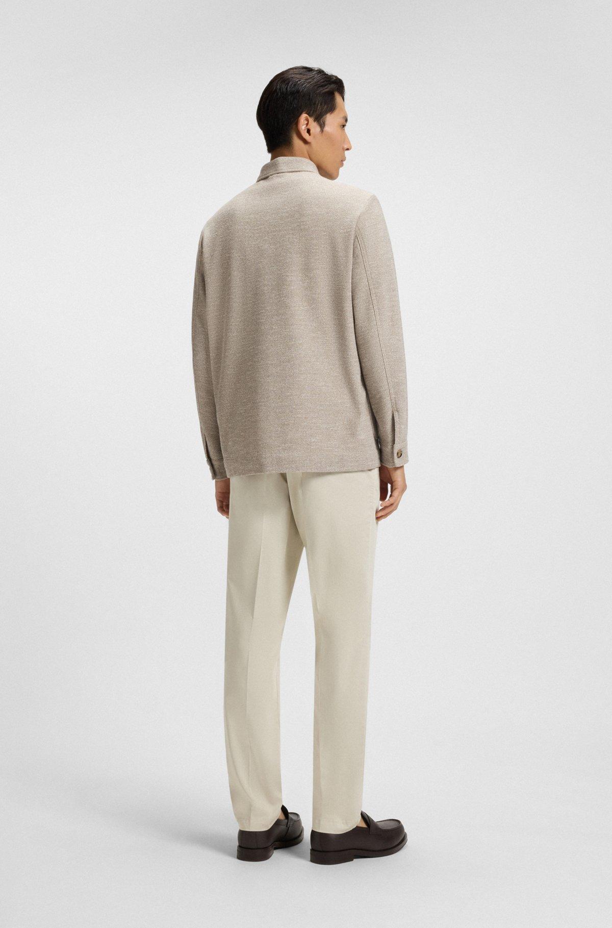 Relaxed-fit overshirt in patterned fabric Product Image