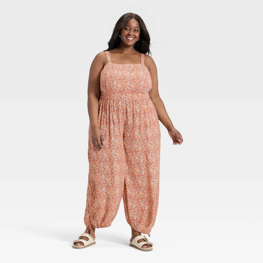 Women's Jumpsuit - Universal Thread™ Black Floral XS Product Image