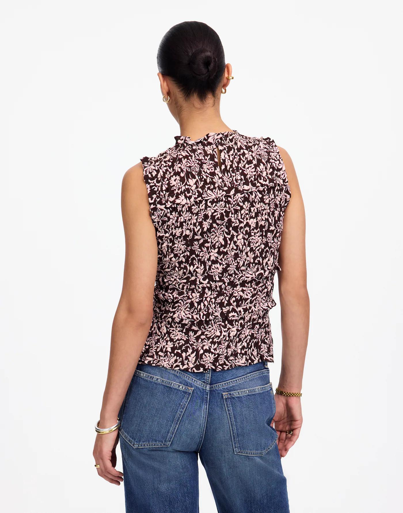 Ruffled Smocked Top in Floral Product Image