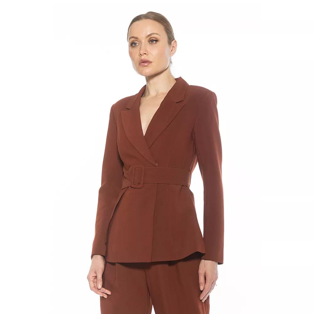 Women's ALEXIA ADMOR Janna Long Sleeve Longline Blazer with Belted Waist,  Product Image