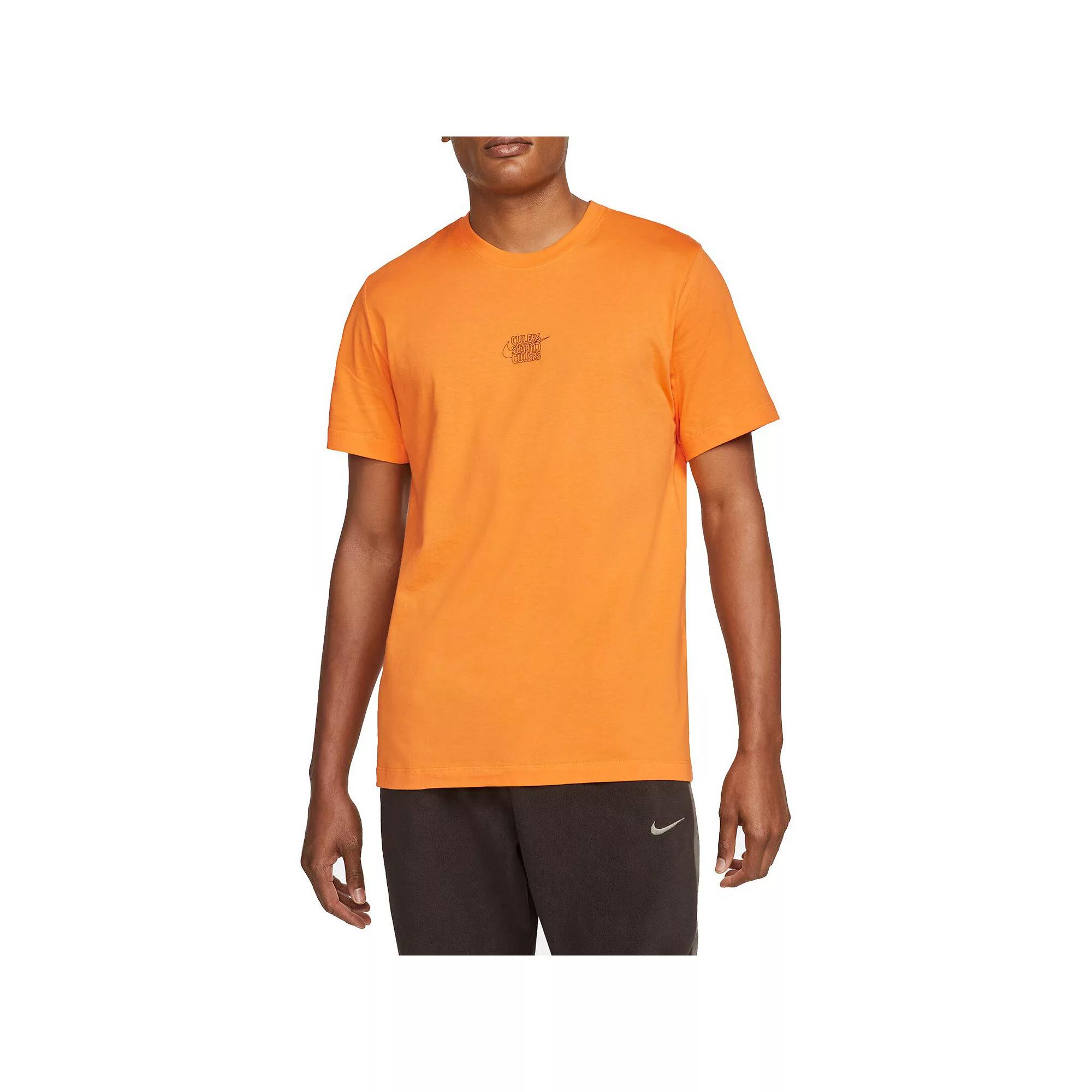Men's Nike Orange Barcelona Club Swoosh T-Shirt, Size: Small, Bar Orange Product Image