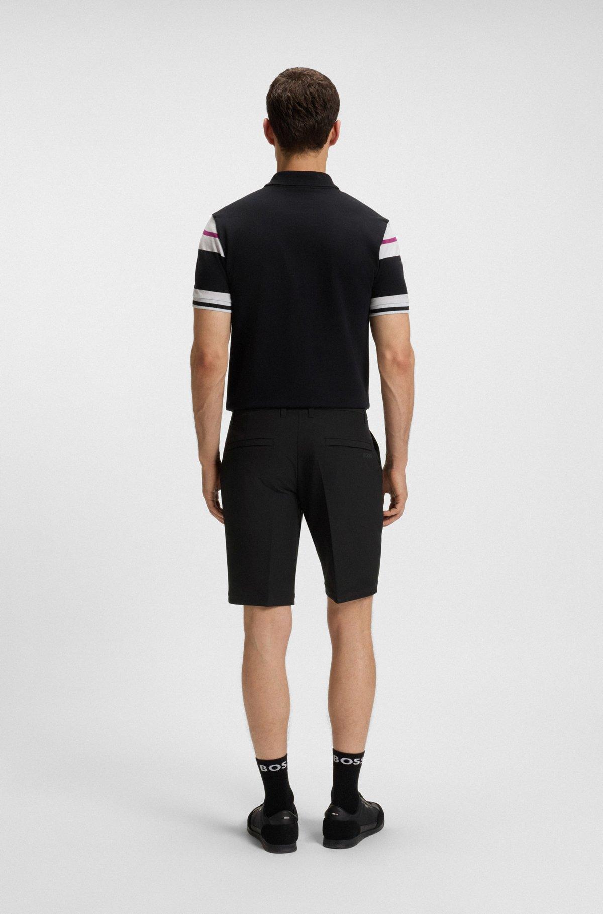 BOSS - Slim-fit shorts in water-repellent stretch fabric - Black Product Image