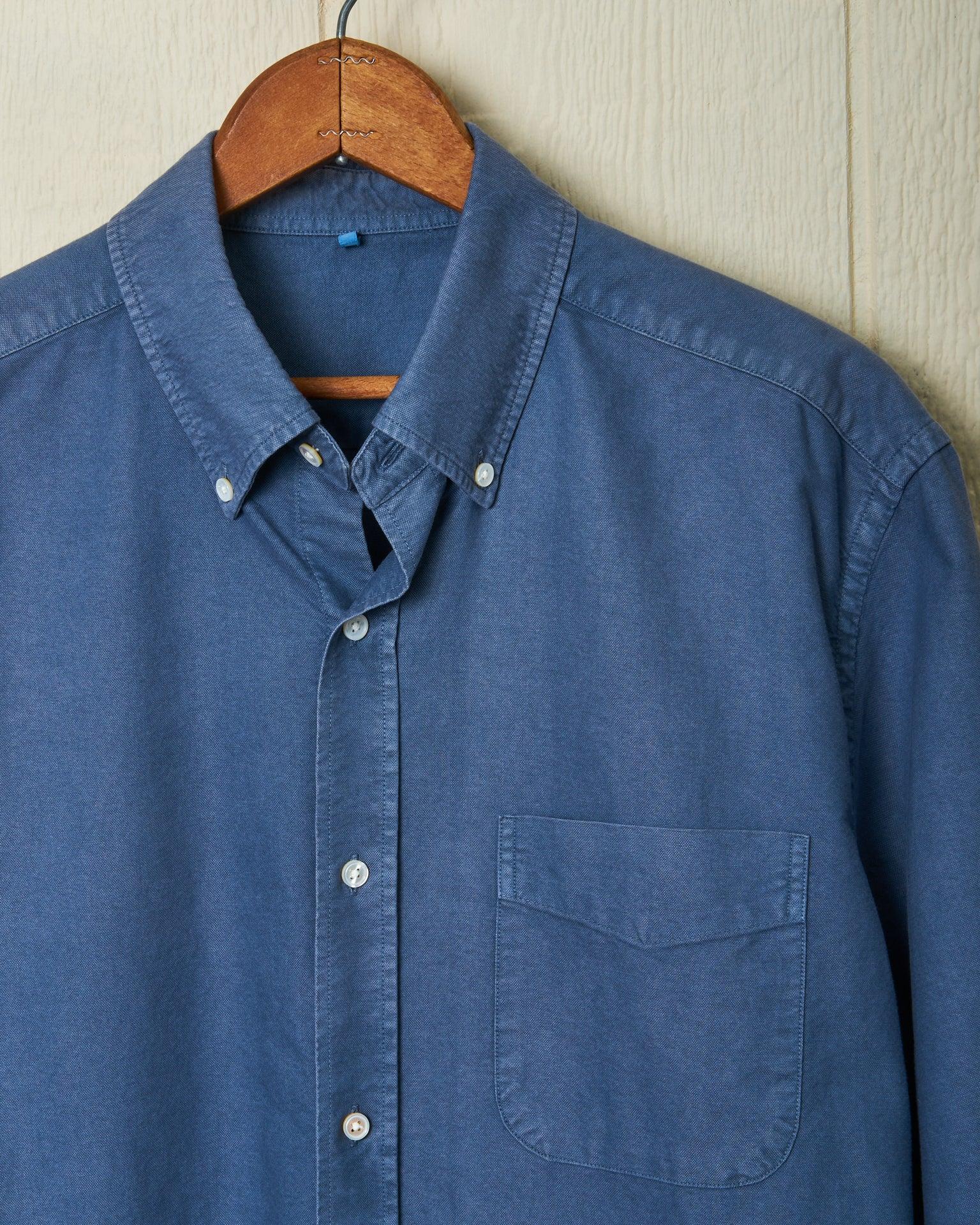 Garment Dyed Oxford Shirt in Weathered Navy Product Image