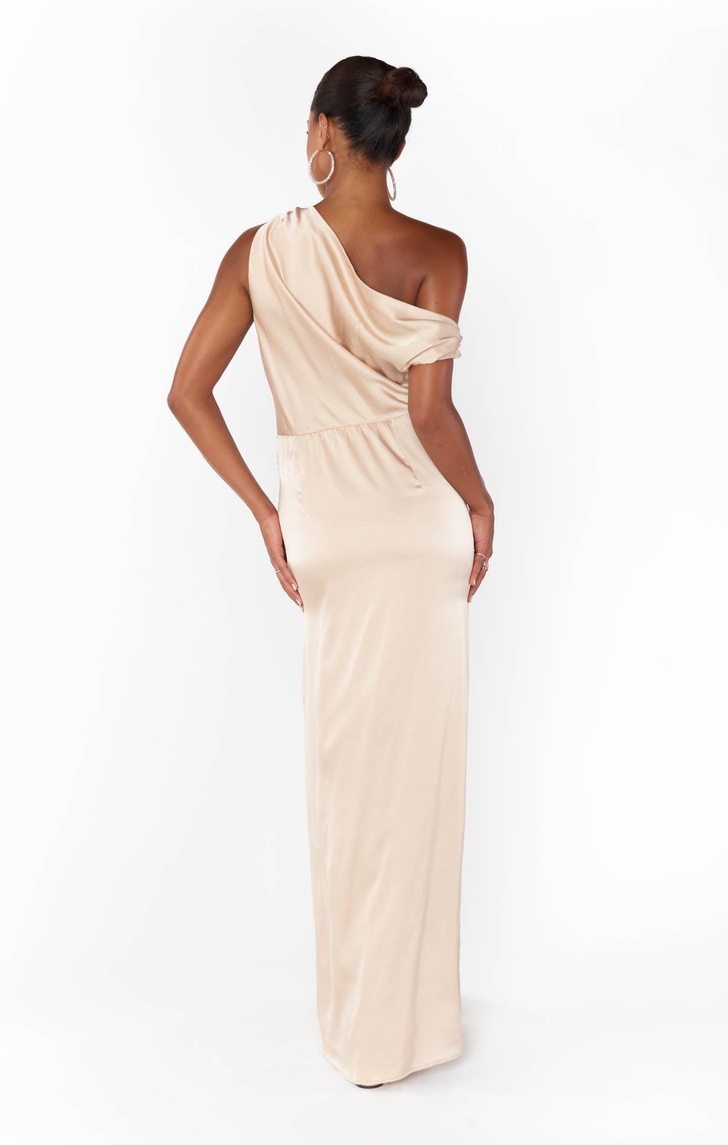 Jodie Dress ~ Champagne Luxe Satin Product Image