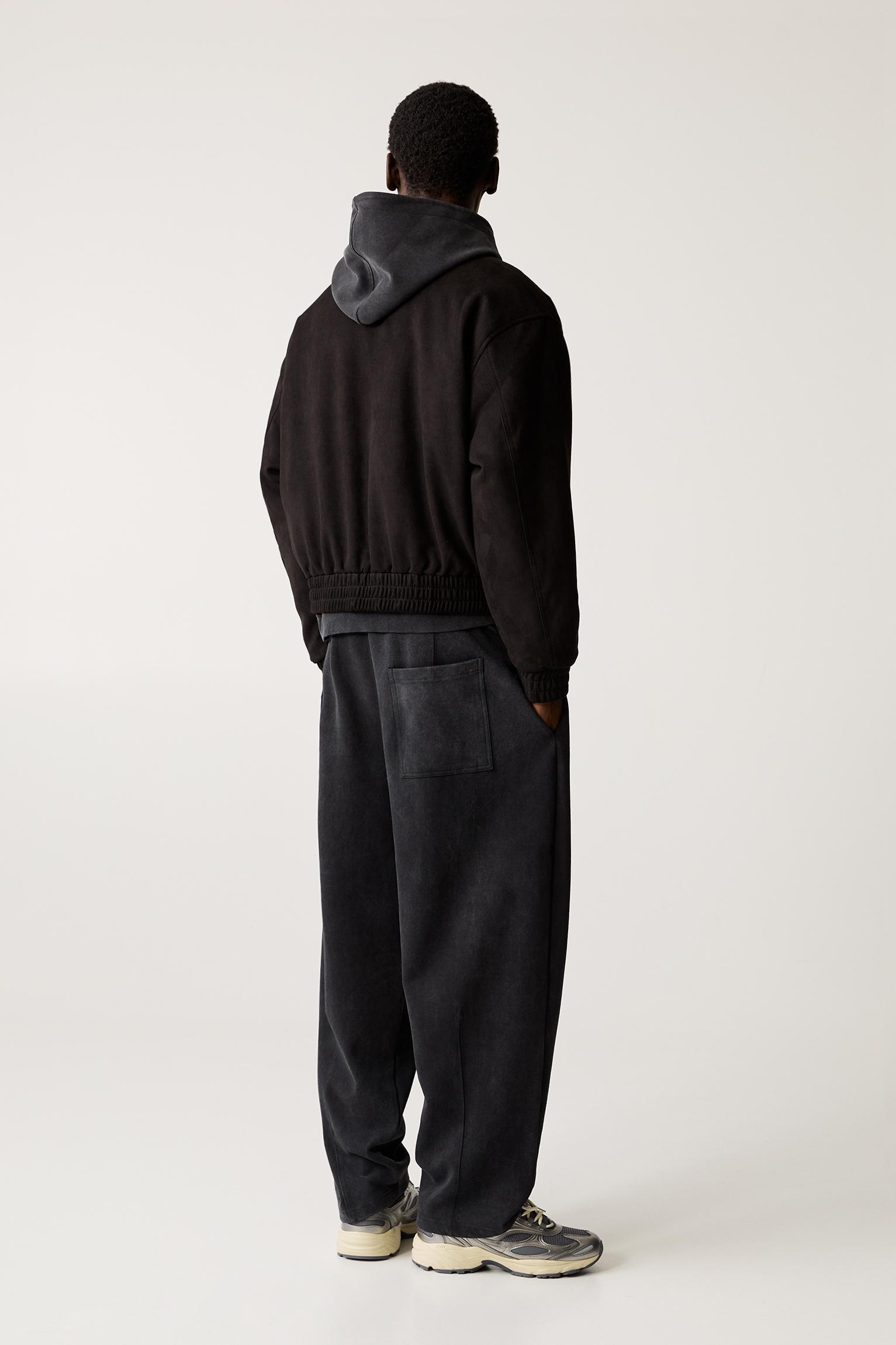 Cropped faux suede jacket Product Image