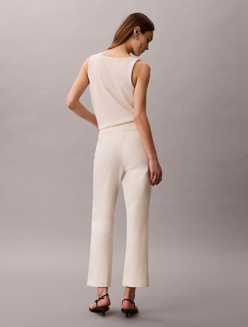 Ponte Cropped Flared Pants Product Image