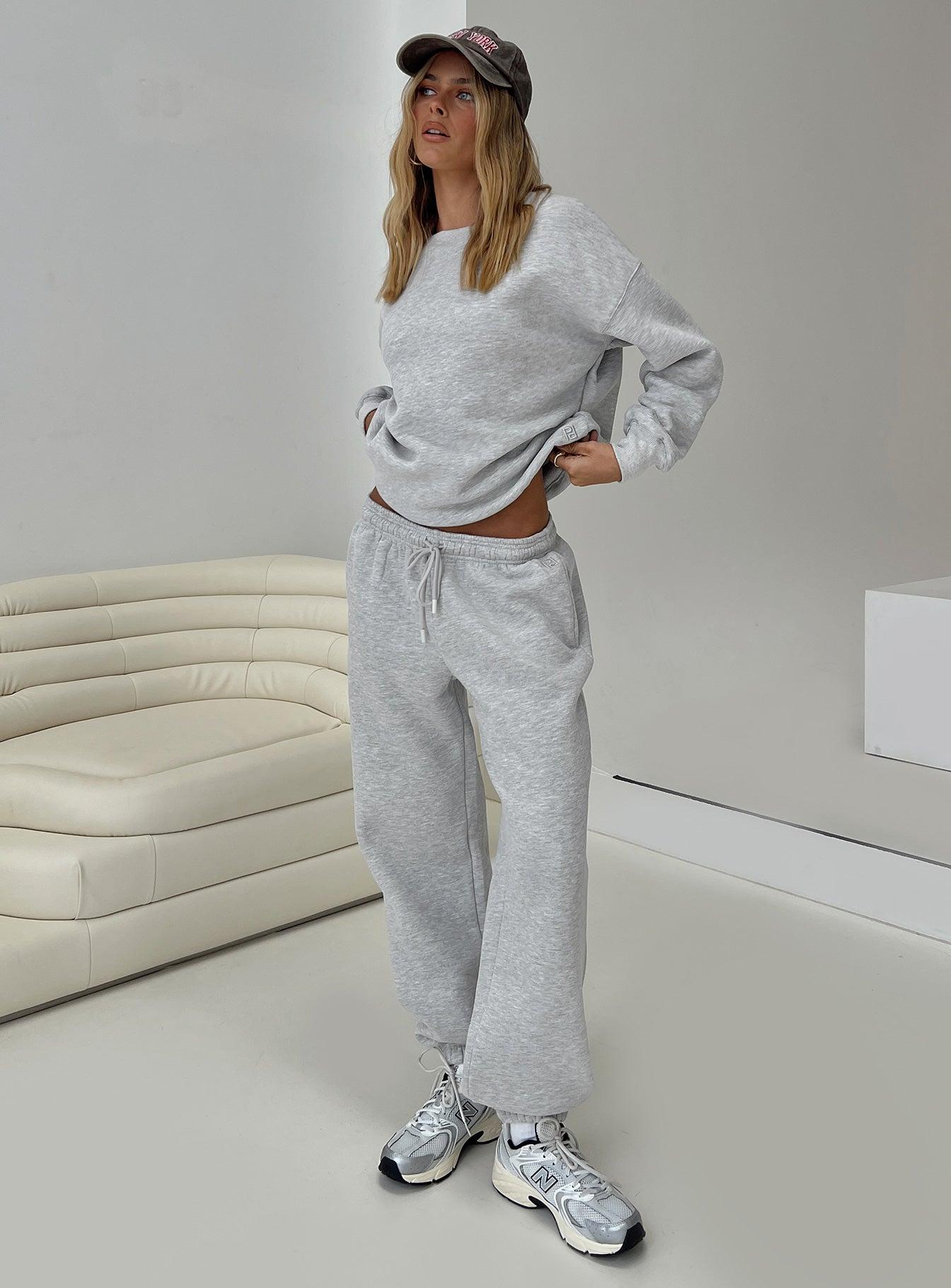 Dream Fleece Ankle Cuff Sweatpants Grey Marle Product Image