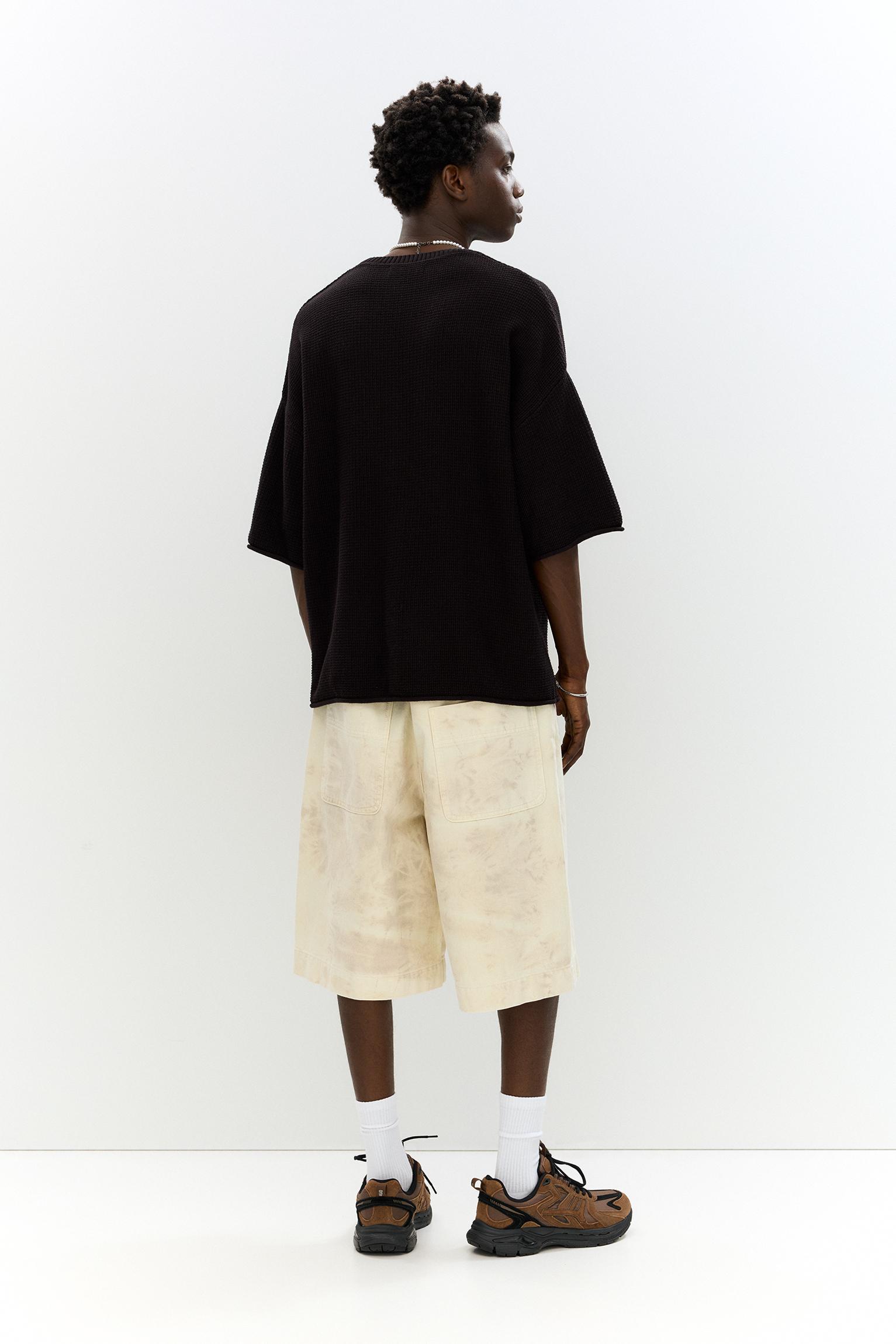 Waffle-knit boxy-fit T-shirt Product Image