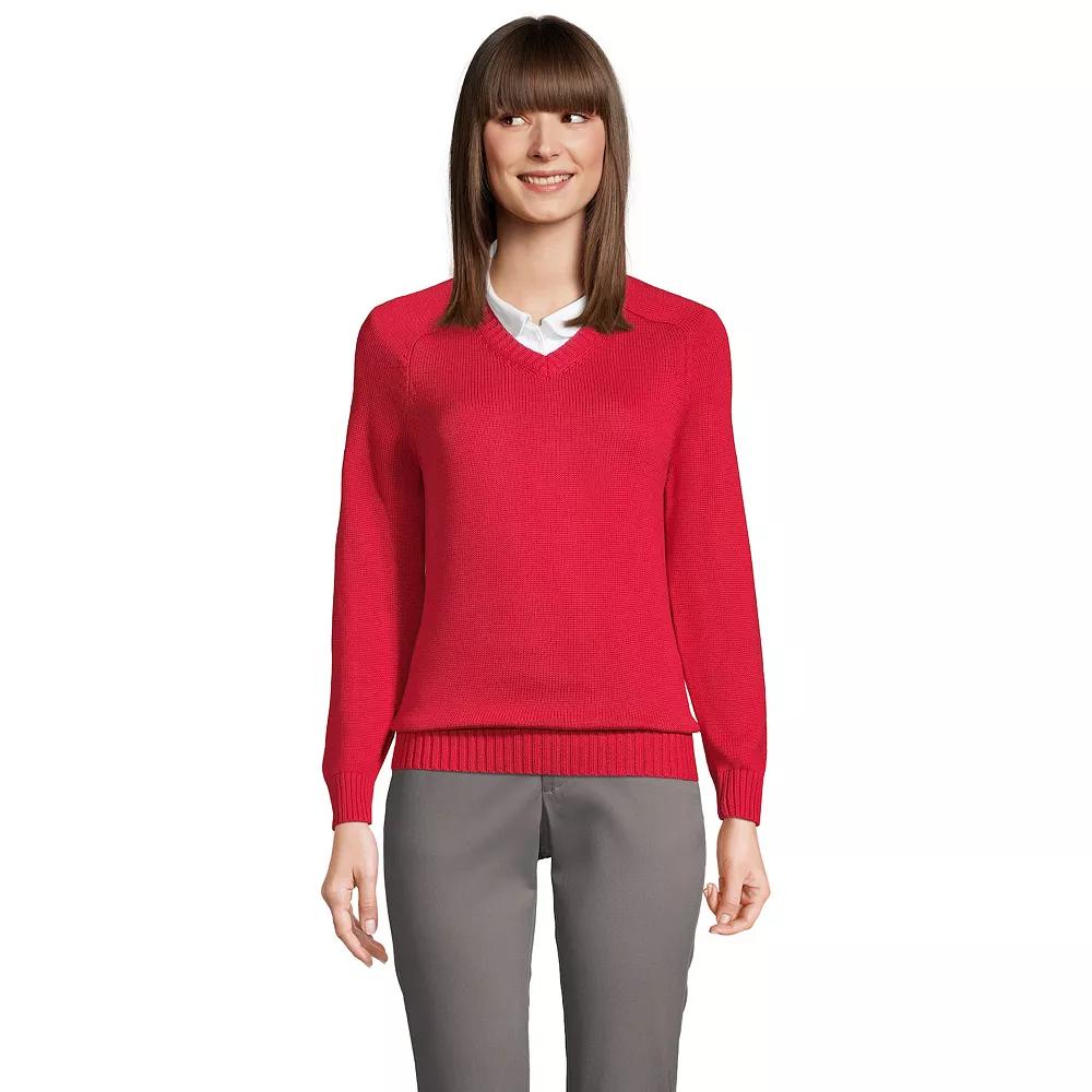 Women's Lands' End Cotton Modal V-Neck Sweater,  Product Image