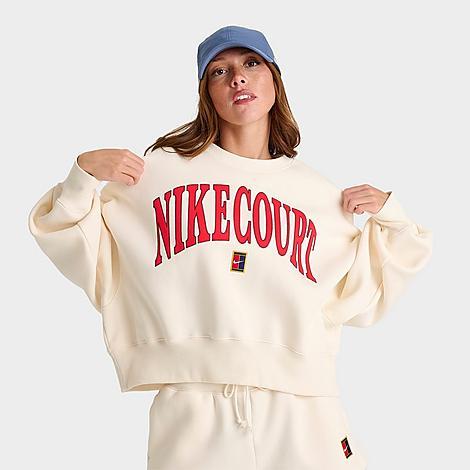 Nike Womens Court Phoenix Fleece Over-Oversized Crew-Neck Tennis Sweatshirt | HQ0351-010 Product Image