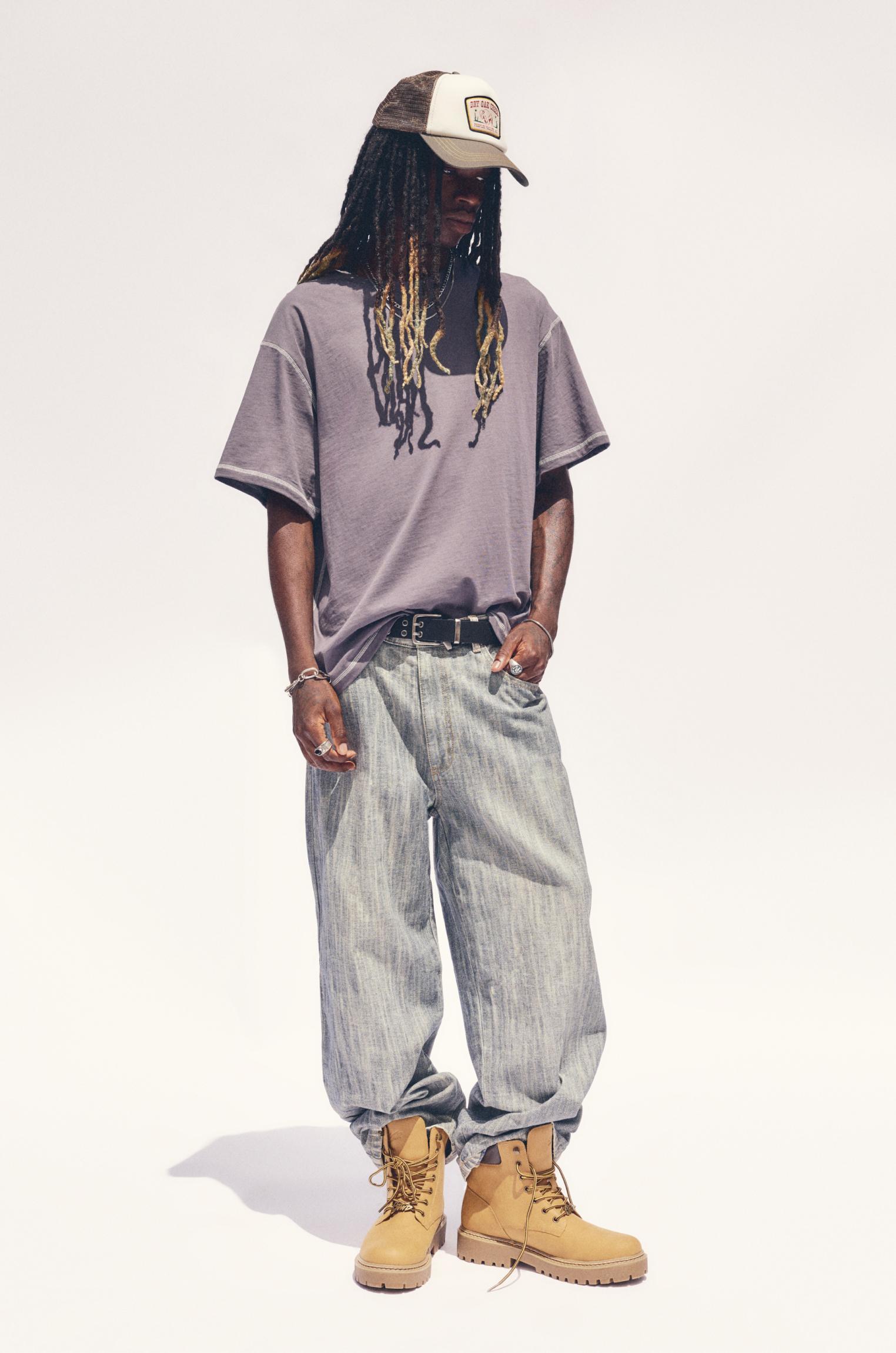 Washed wide-leg jeans Product Image