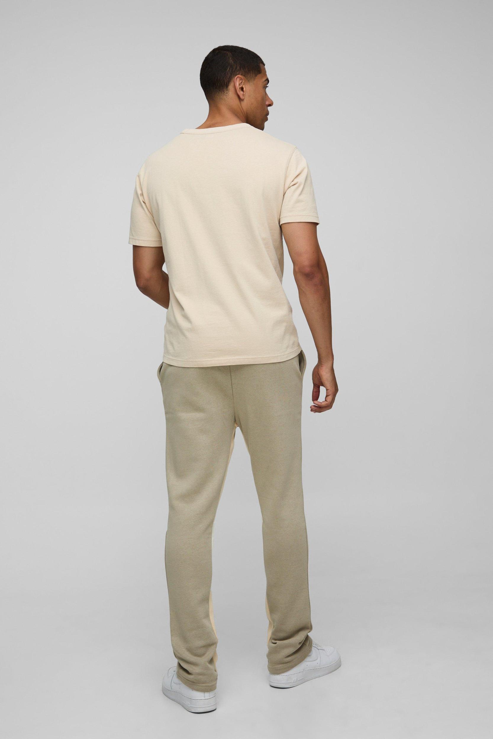 Slim Fit Man Colour Block Joggers | boohooMAN USA Product Image