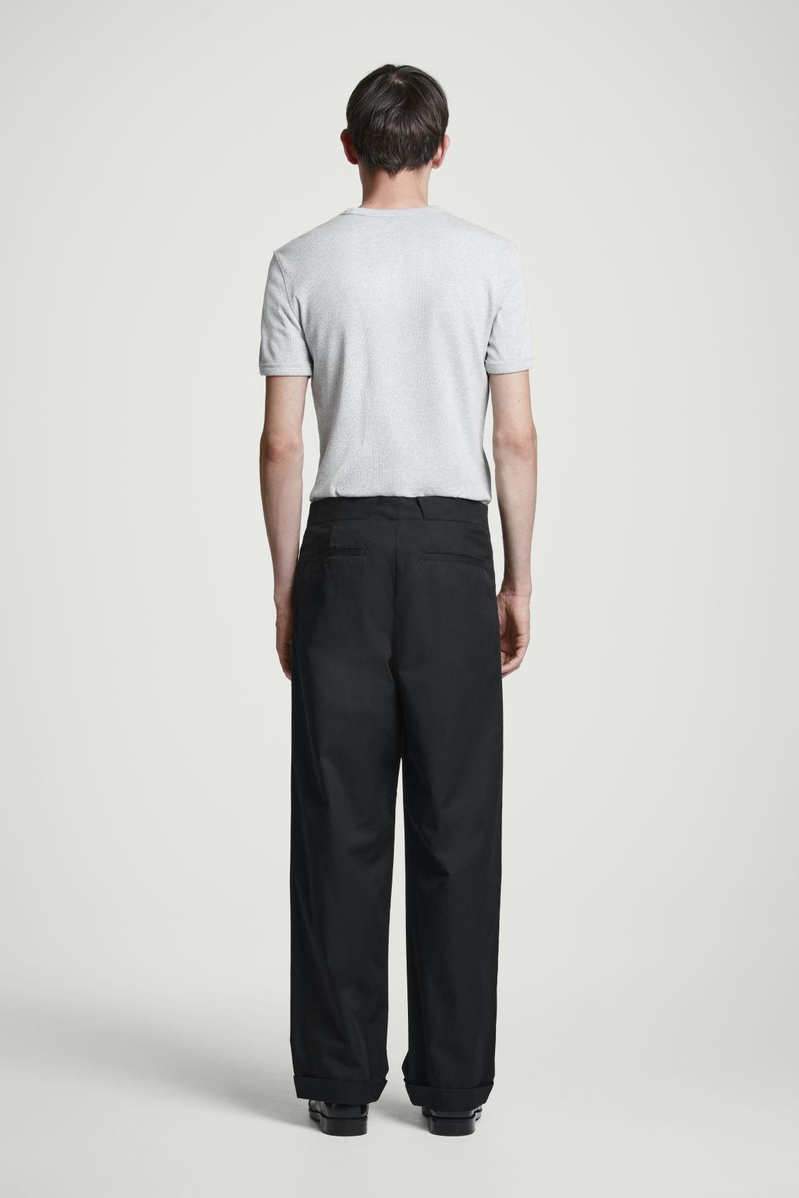 TAPERED COTTON TURN-UP PANTS Product Image
