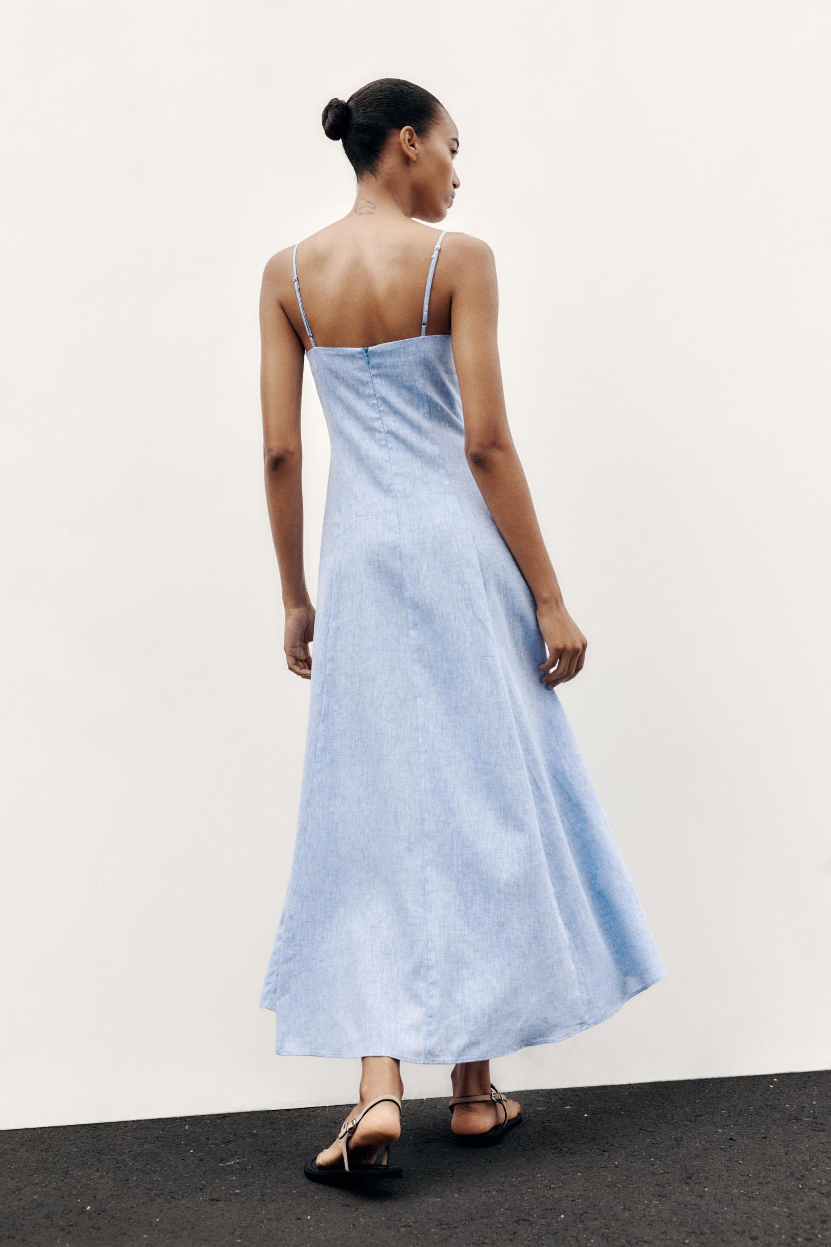 LINEN MIDI CORSET DRESS Product Image